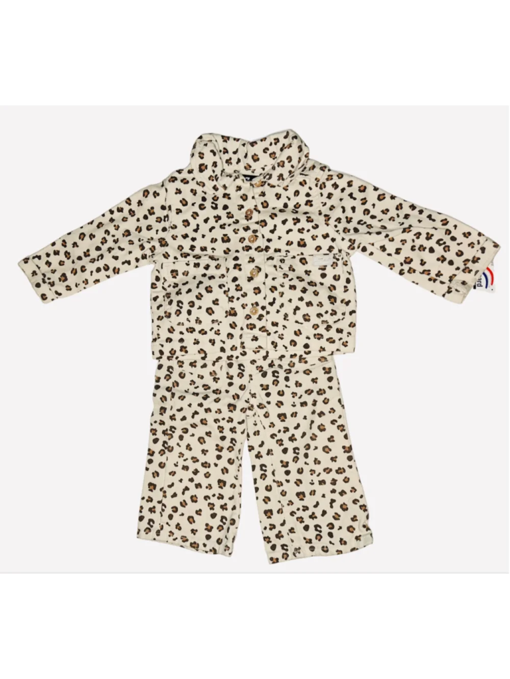 Girls 7 For All Mankind Leopard Print Matching Set, Size 12m, Beige and Brown